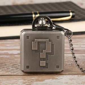 Mario Question Block Pocket Watch NEW Gift Nintendo Gamer